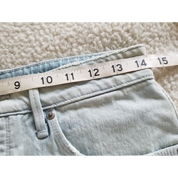 GOOD AMERICAN BOMBSHELL SHORT DENIM BLUE BUTTON FLY WOMEN'S SIZE 2/26 - Picture 7 of 10